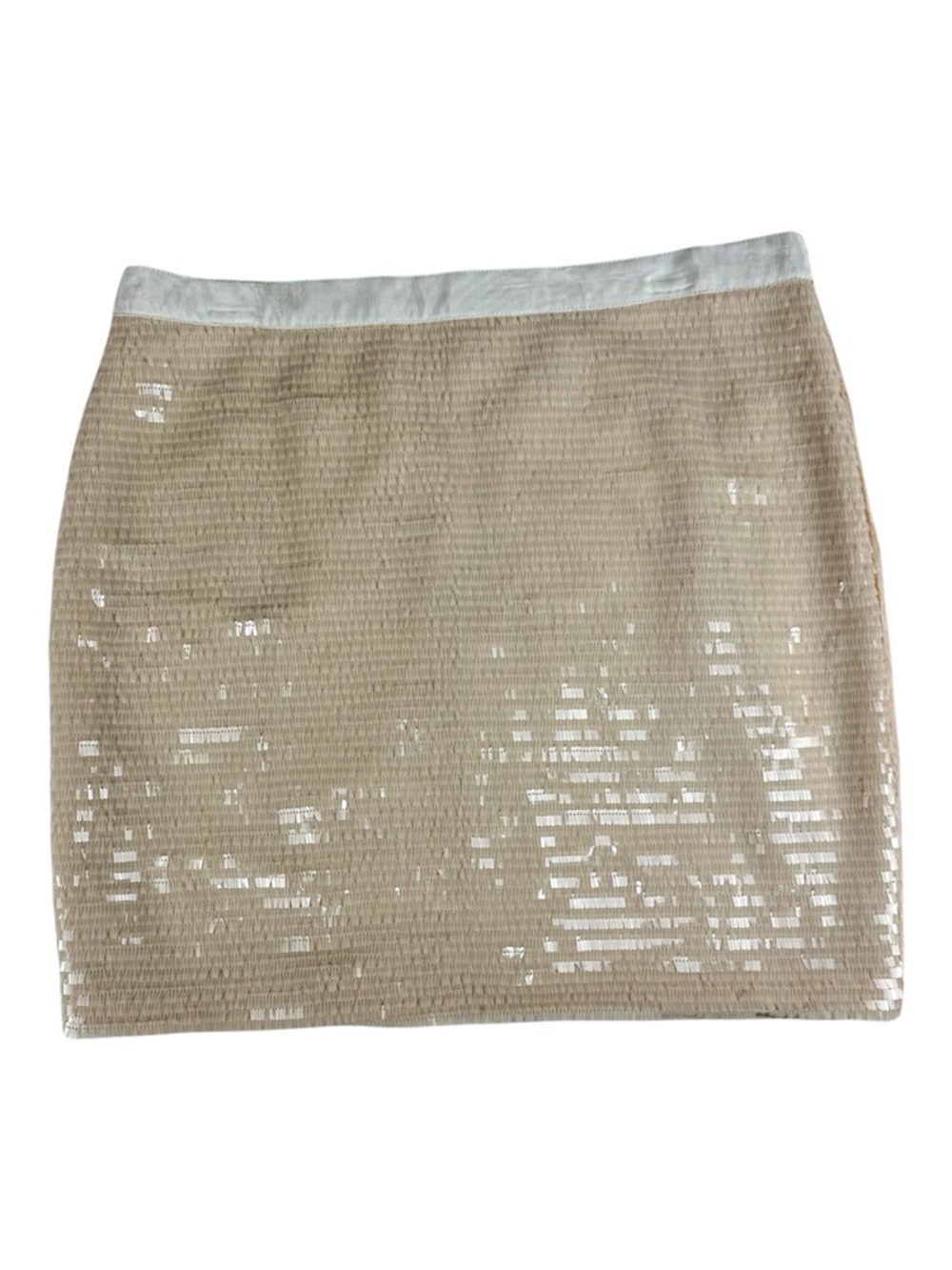 CACHE Scale Beige Full Sequins Mini Pencil Skirt Sz 12 NWT
